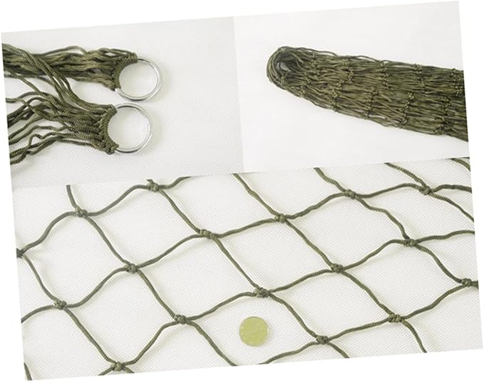 VANZACK 2pcs Outdoor Nylon Rope Hammock Portable Mesh Hanging Bed for Camping Hiking and Leisure Army and Breathable Design