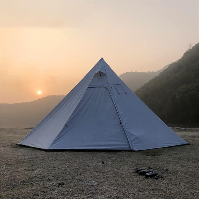 Tipi Hot Tent with Fire Retardant Stove Jack for Flue Pipes 2~3 Person Lightweight Teepee Tents for Family Team Outdoor Backpacking Camping Hiking