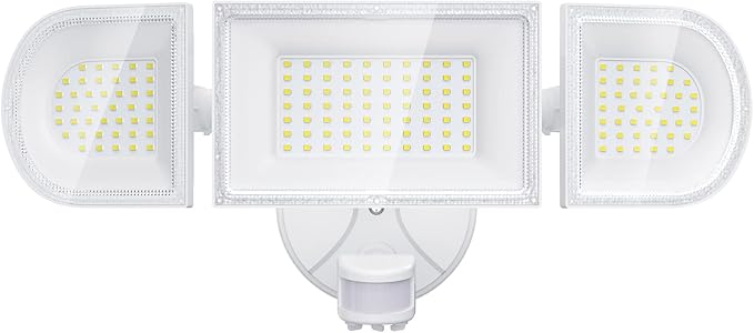 iMaihom 150W Motion Sensor Light Outdoor 15000LM 6500K LED Security Floodlights 3 Adjustable Head Motion Detection Light IP65 Waterproof for Yard Garage White 1pack