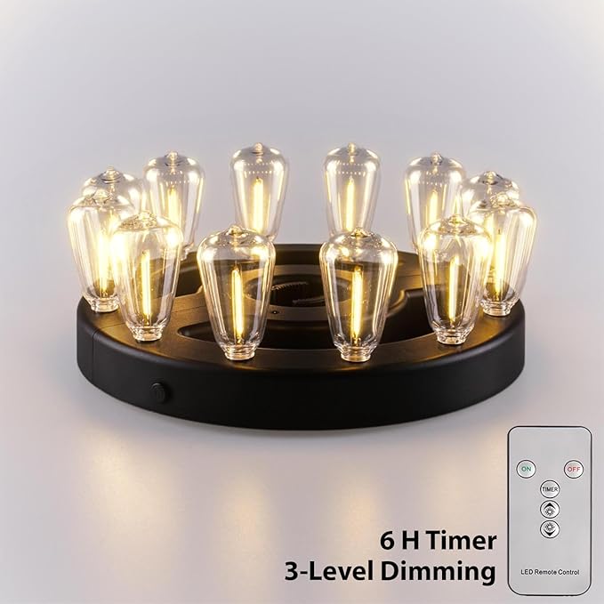 Umbrella Lights Patio Outdoor Umbrella Lights Battery Operated with Dimmable Timer12 Warm White LED Bulbs in 3 Brightness Modes for Backyard or Camping