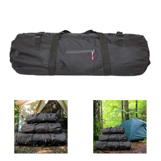 1PC Tent Bag Waterproof Zipper Duffel Bag with Handles 30x10x10 Inch 20KG Heavy Loading Foldable Anti-Theft Camping Tent Storage Bag Carrying Case