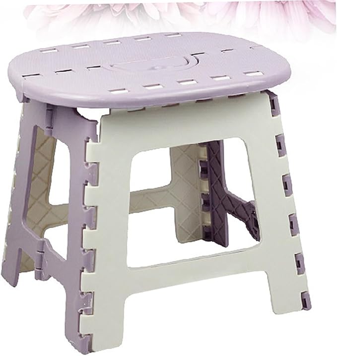 Portable Plastic Folding Chair for Home Office Sturdy Foot Stool Outdoor Camping