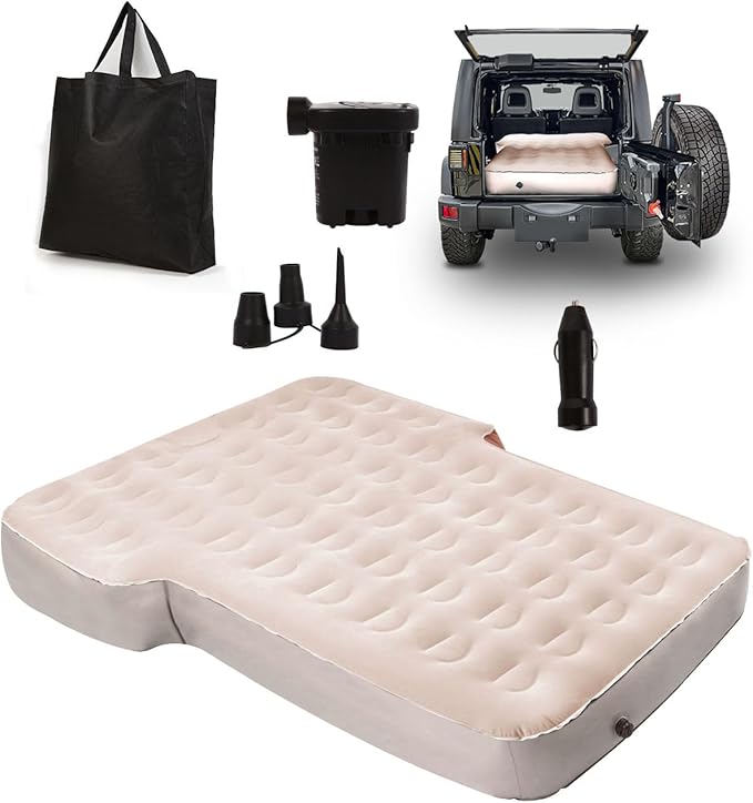 MIROZO Air Mattress Camping Bed 10inch Ultra Thick for SUV Air Mattress for Jeep JK JL JKU JLU Unlimited 4 Door Ford Bronco 2021 2022 Subaru Forester 1998-2023 Toyota 4runner（Beige）