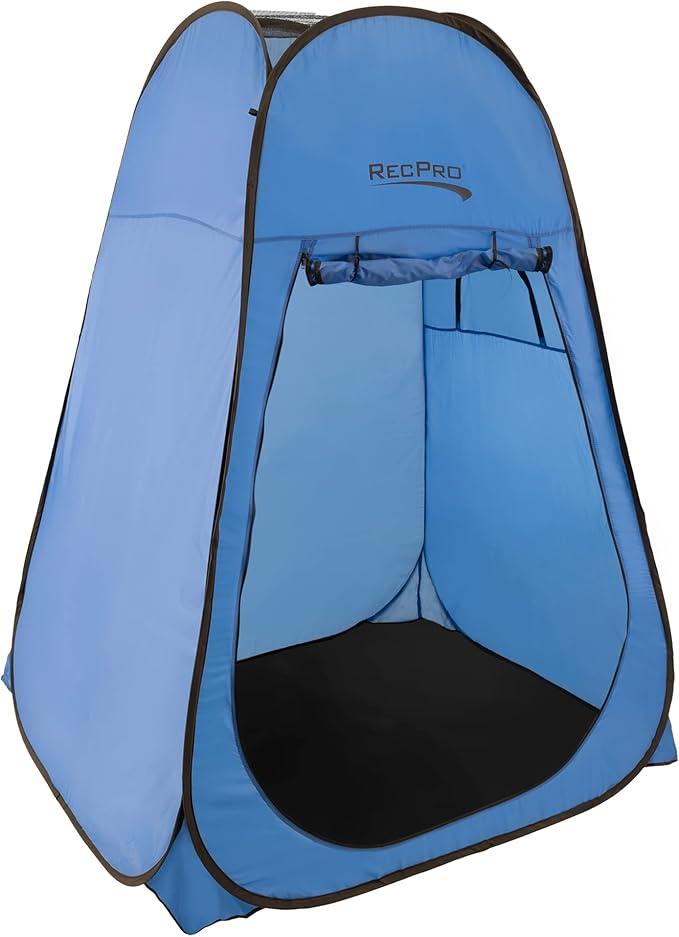 RecPro Portable Pop Up Privacy Tent | Changing Room Toilet Shower Rain Shelter for Camping &amp Beach | Includes Carry Bag Ground Cover and rain Cover