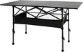 4FT Camping Table 47 x 21 Steel Fold Up Lightweight Table Adjustable Height Folding Picnic Table with Carry Bag for Camping Picnic Backyard BBQ Patio