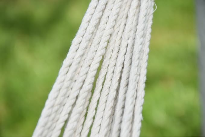 Outdoor Garden Cotton Double Hammock – 260 x 80 cm Up to 150 kg Capacity Comfortable &amp Portable for Travel Camping Backyard Relaxation