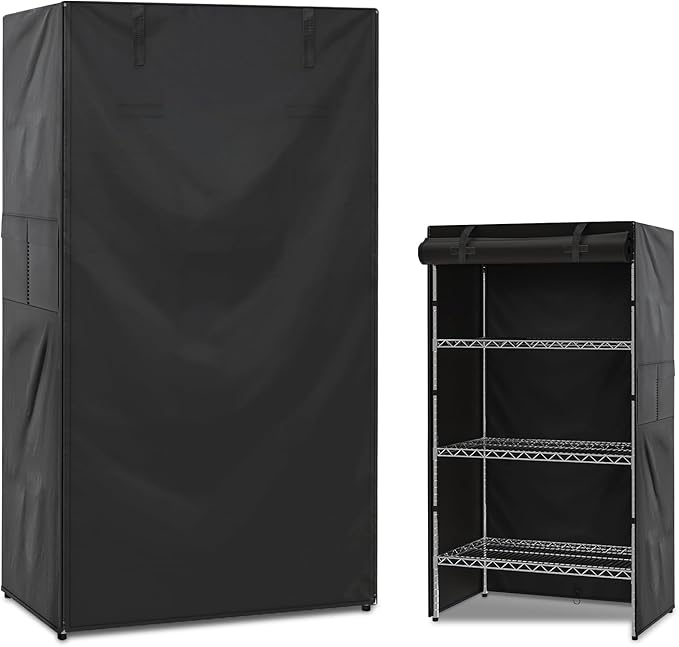 Waterproof Shelf Cover Wire Shelf Cover Heavy Duty Dustproof Storage Wire Rack Covers Outdoor Shelving Covers (60Wx24Dx72H)