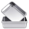 4 Pack Stainless Steel Commercial Bus Tubs Food Grade Meat Processing Tubs Lug Wash Basin Tote Box for Dishwashing Kitchen Restaurant Utility (13 L)