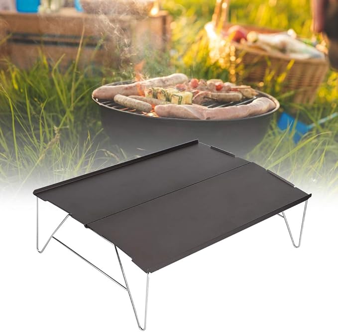 Portable Outdoor Hiking Folding Aluminium Table Picnic BBQ Dining Compact Lightweight Easy Install for Camping Fishing