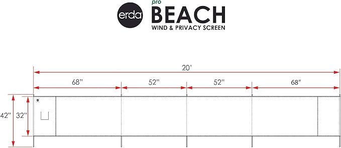 erda Sand Leopard Pro Beach Recycled Polyester Rip-Stop 20 ft Lightweight Windscreen Privacy Screen Wind Blocker Free Matching Shoulder Bag