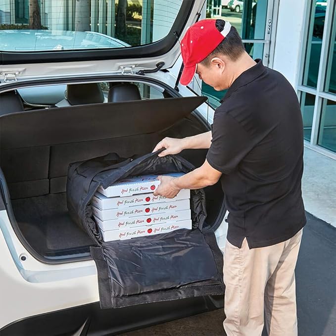 Cambro Polyester Insulated Pizza Bag Food Delivery Bag Holds (2) 16 Or (3) 14 Pizza Boxes 4PK Black GBP216-110