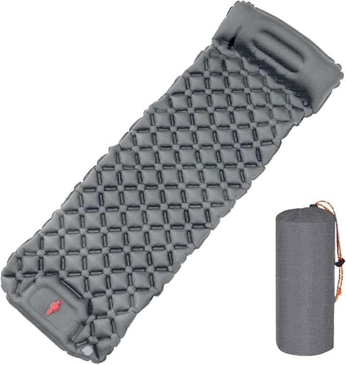 Outdoor Camping Inflatable Mattress Sleep Pad with Pillows Travel Mat Folding Bed Light Weight Air Cushions Enduring Travel Mat Folding Bed