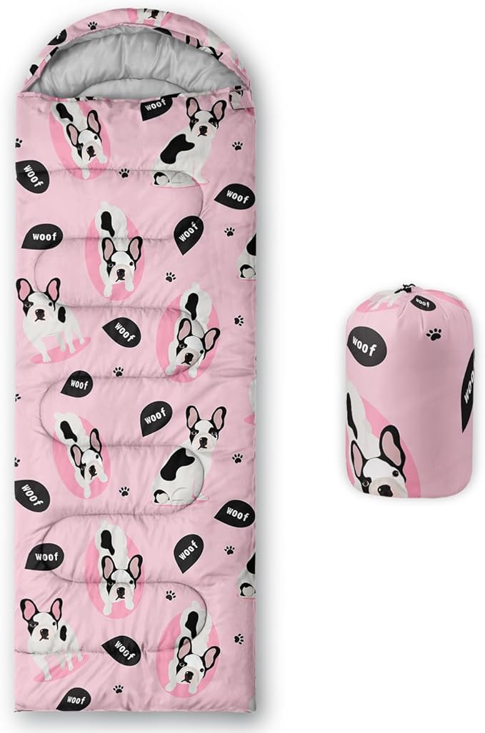 AILONEN Cartoon Camping Sleeping Bag for Boys Girls AdultsLightweight &amp Waterproof3 Season Warm &amp Cold WeatherPortablePrinted Sleeping BagTravelingCampingHiking