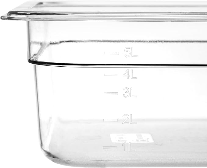 Bekith 2 Pack Clear Polycarbonate Food Pans with Lids Half Size 4 Inch Deep Stackable Plastic Food Pans for Commercial Kitchen Restaurant Food Prep Freezer-Safe