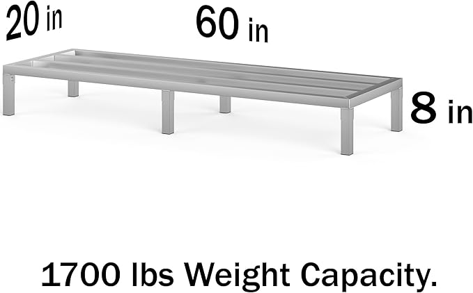 60 x 20 | 8 Off The Floor Aluminum Dunnage Rack | 1200 Lbs Capacity