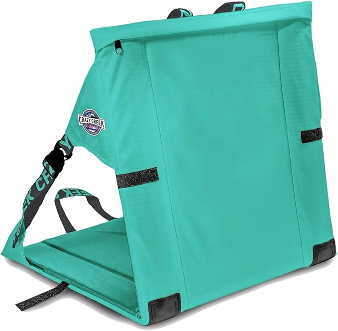 Crazy Creek Original Chair Perfect for Stadium Seats Camping Hiking &amp More Comfort on All Terrains Adjustable Straps Lightweight Design Water-Resistant Mint