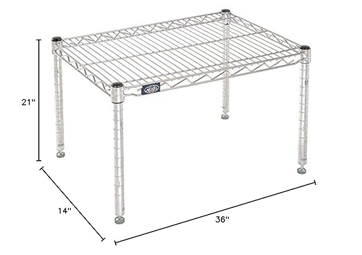 Nexel Commerical Wire Shelf Platform Dunnage Storage Rack 21 x 36 x 14 Chrome