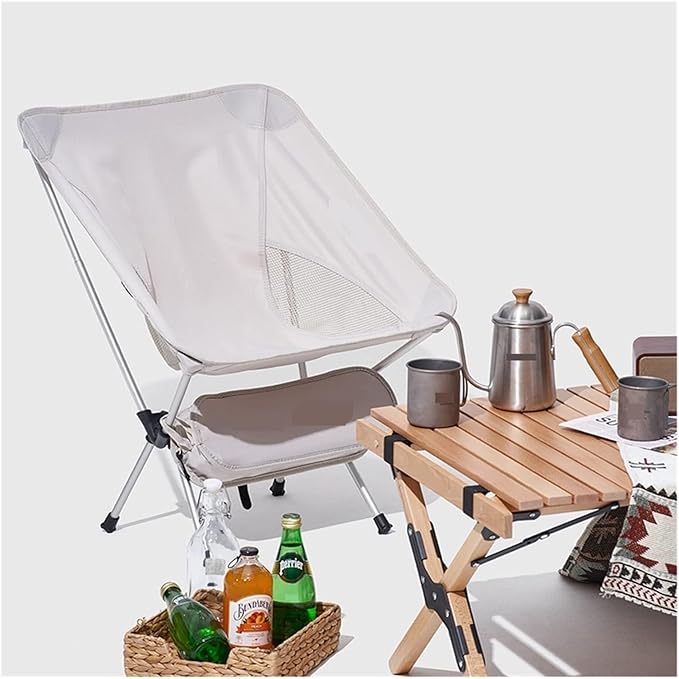 Portable Folding Camping Chair with Aluminum Backrest Lightweight Picnic and Fishing Chair for Outdoor Activities