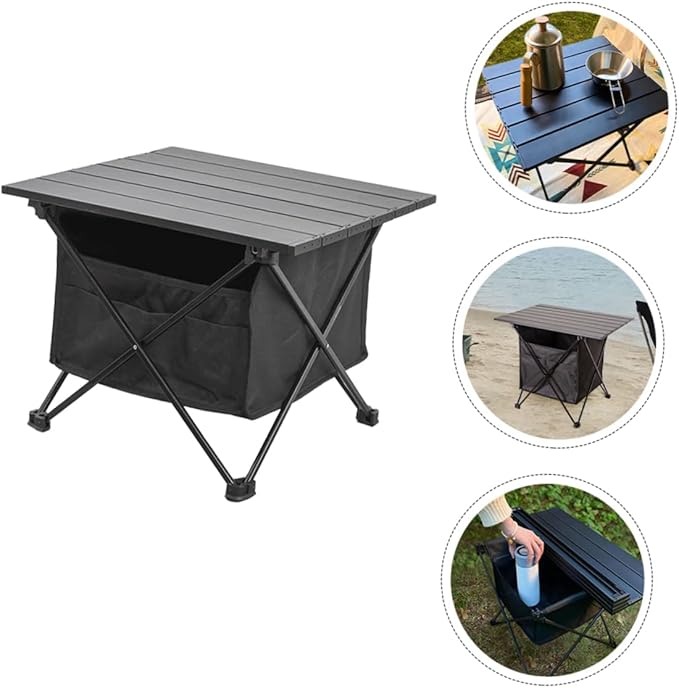 POPETPOP Portable Folding Table for Camping Outdoor Quick Setup Lightweight Aluminum Compact Storage