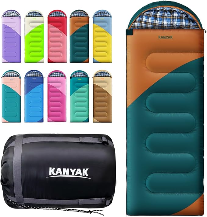 Camping Sleeping Bag 32℉ Sleeping Bags for Adults Kids Teens Cold Weather Warm Sleeping Bag Winter for 3-4 Season Camping Camping Gear Equipment Traveling and Outdoors