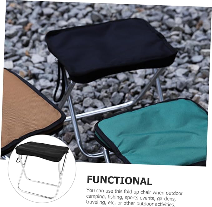 Folding Stool for Camping Portable Outdoor Bench Padded Seat Light Weight and Compact for Traveling