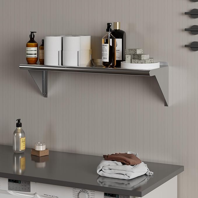 AmGood 12 X 36 Stainless Steel Wall Shelf | NSF | Metal Shelving | Garage Laundry Storage Utility Room | Restaurant Commercial Kitchen