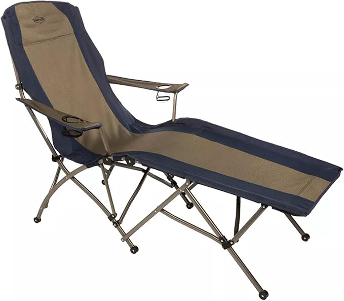 Kamp-Rite Folding Lounge Chair Tan/Blue