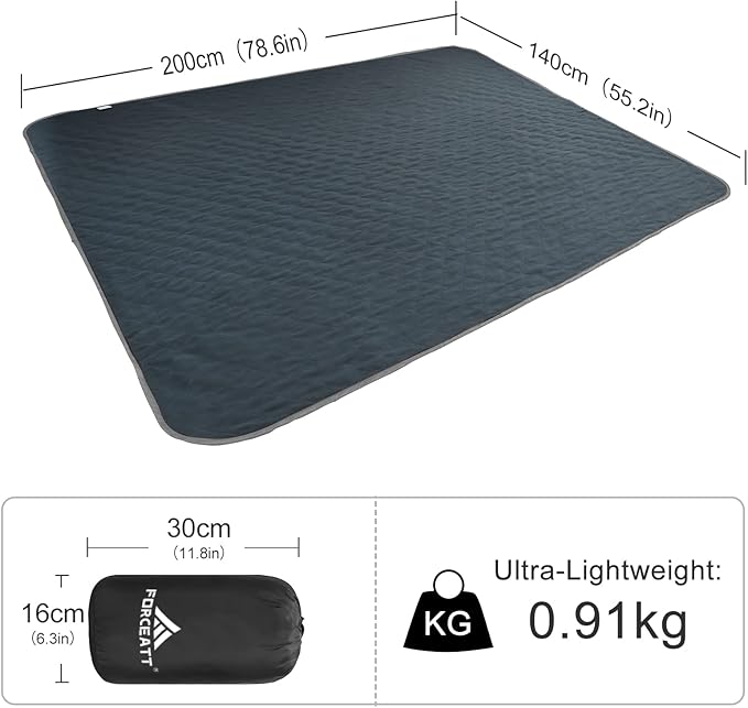 Forceatt Camping Blanket 79 X 57 Large Outdoor Blanket Sandproof Waterproof for Outdoor Festivals Beaches Picnics StadiumCamping Parks Hiking Travel Family Suitable for 4 Seasons.