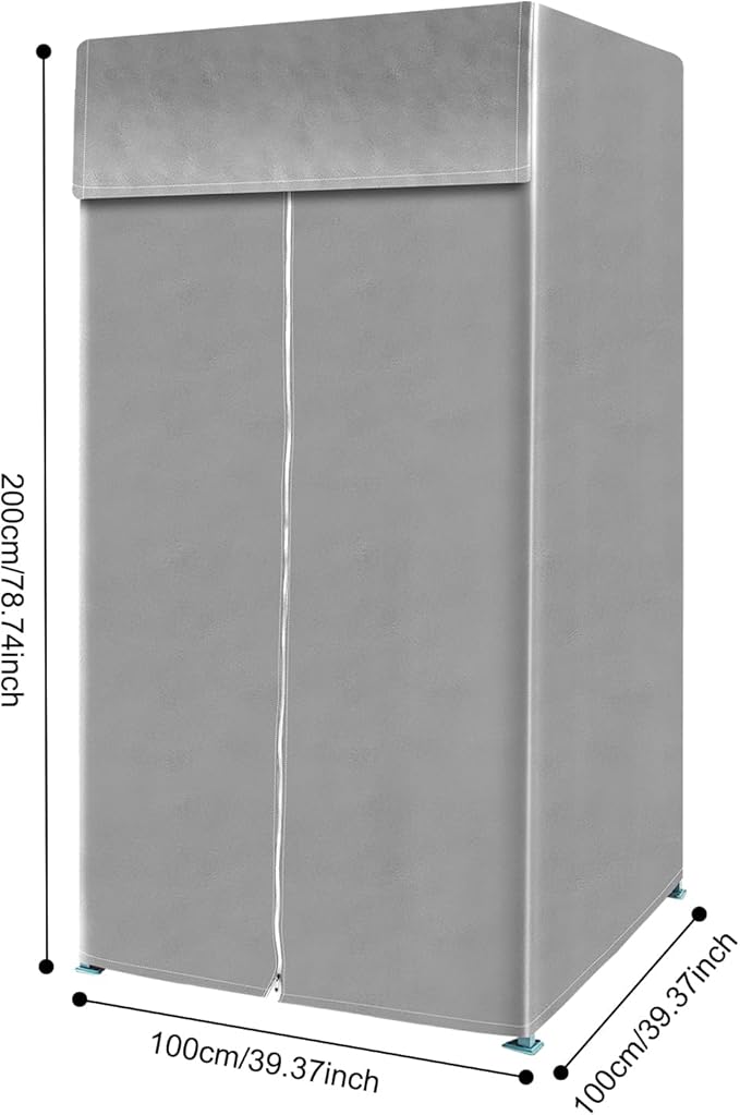 Heavy-Duty Portable Folding Fitting Room with Blackout Curtains - Large Changing Room for 3-4 People Freestanding Privacy Tent for Events Retail Stores &amp Outdoor Use Silver Gray