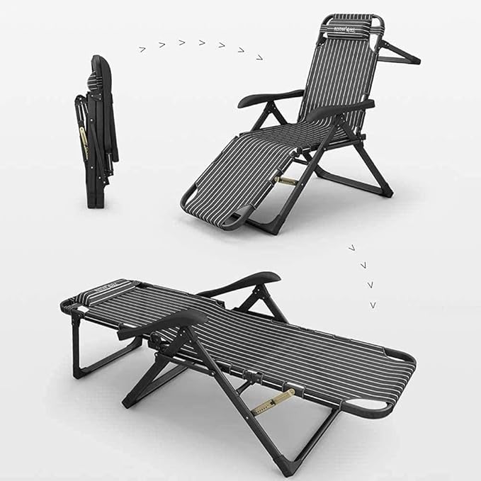 FWZJ Sun Lounger Heavy Duty Textoline Zero Gravity Chairs Folding Outdoor Reclining Chair Lunch Break Chair for Patio Garden Beach Pool with Cushions Support 180kg-Blue (Blue