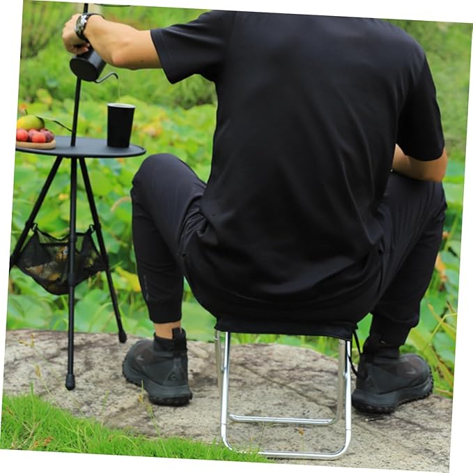 Mikikit 3pcs Portable Folding Stool Lightweight Camping Chair High-Strength Material for Outdoor Adventures Compact Design for and Storage