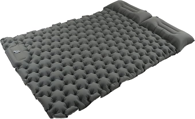 Sleeping PadCamping Sleeping PadDurable Air Bed CompactWater Proof Nylon Ergonomic Support Foot Press 60S Inflating Sleeping Mat for Outdoor Camping Backpacking(Gray)