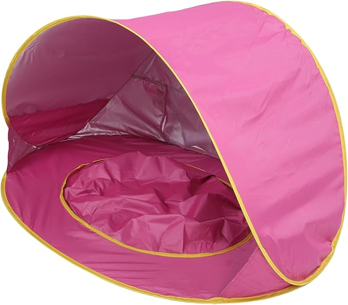 Beach Tent Sun Shelter Sun Proof Wind Proof Portable Baby Beach Beach with Pool Storage Bags Shade Canopy for Outdoor (Pink)