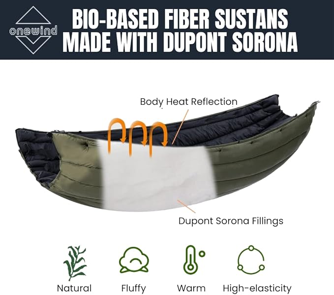 onewind Double Hammock Underquilt Warm Insulation Ultralight 3-4 Season Camping Quilt Portable for Hiking Backpacking