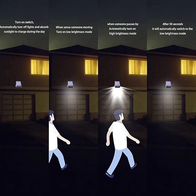 YJFWAL 4 Pack Solar Lights Outdoor 40 LED 3 Modes Clip on Lights Outdoor Solar Security Light Solar Motion Sensor Lights IP 65 Waterproof Solar Wall Lights for Backyard Garage Deck Garden Fence