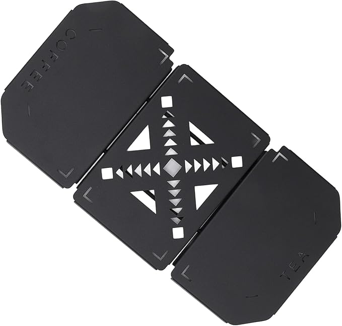 Folding Coffee Station for Lunch Box Portable Camping &amp Outdoor Table Top Aluminum Alloy with Hollow Pattern Side Expansion Panel for Fishing Boxes Compact &amp Durable Design