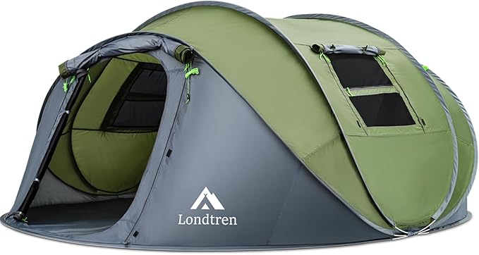 4 Person Easy Pop Up Tent Waterproof Automatic Setup 2 Doors-Instant Family Tents for Camping Hiking &amp Traveling