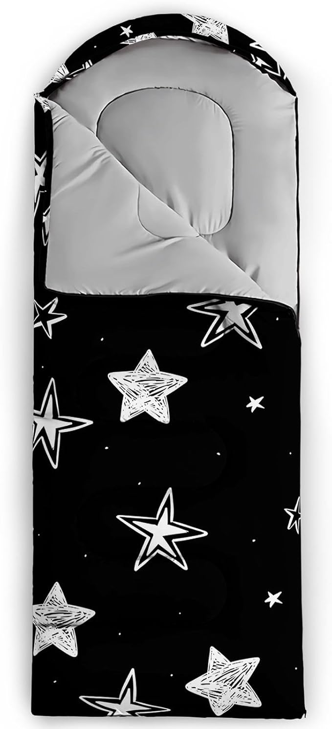 Kids Sleeping Bag for Boys GirlsWestern Cowboy Print-Lightweight Warm Portable Outdoor Indoor-Waterproof Cold Weather Resistant Sleeping Bag for Camping Hiking
