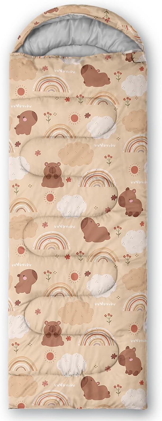 AILONEN Cartoon Camping Sleeping Bag for Boys Girls AdultsLightweight &amp Waterproof3 Season Warm &amp Cold WeatherPortablePrinted Sleeping BagTravelingCampingHiking