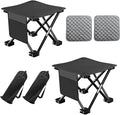 2 Pack 13 Inch Portable Camping Stool(Black)Collapsible Stool with Carry Bag Convenient for Travel BBQFishing Hiking Outdoor Folding Stool with a Non-Slip seat Cushion (Cotton lint)