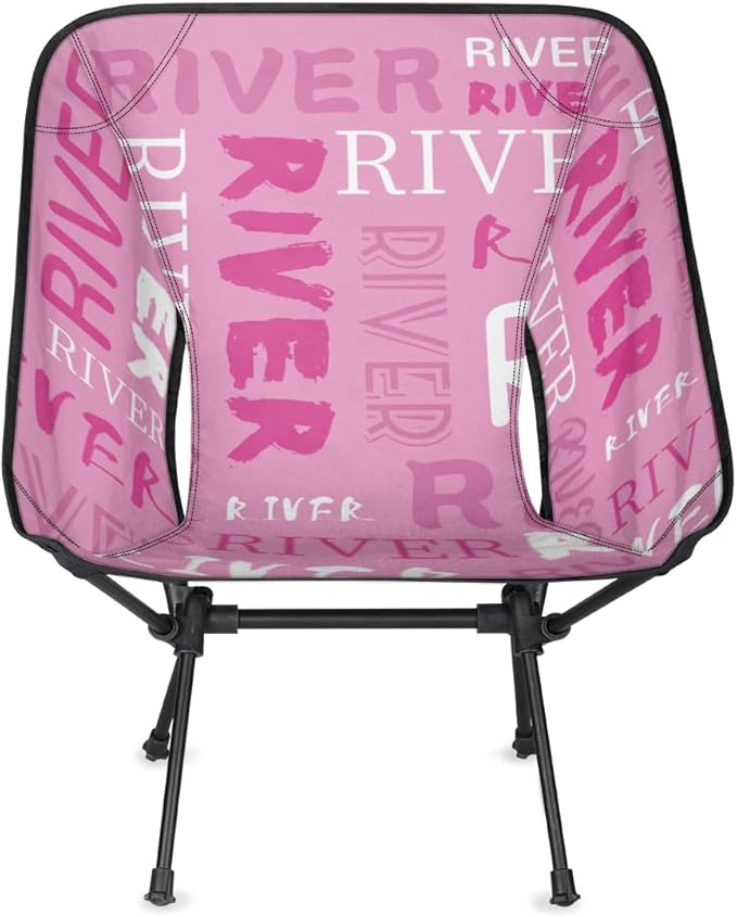 Custom Camping Chair Personalized Portable Backpacking Chair with Name Lightweight Folding Chair for Beach Hiking Pink