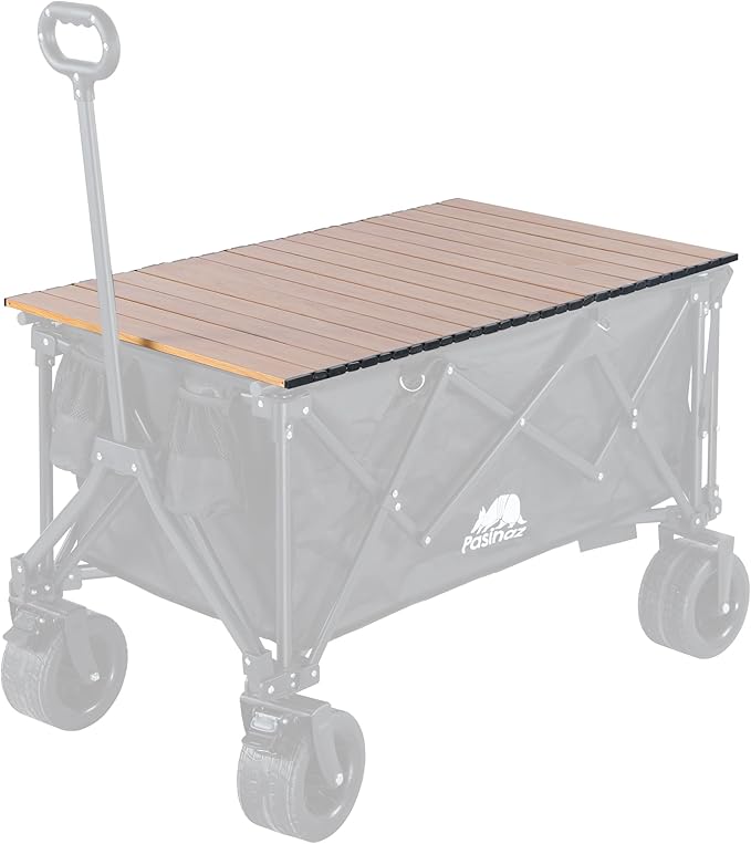 Folding Camping Wagon Table Accessory | 200LB Capacity Universal Fit for 40-50 Utility Carts | Instant Setup Portable Camp Table for Outdoor Picnics &amp Tailgating