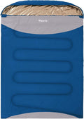 Double Sleeping Bag for Adults Cold Weather 0 Degrees Heavy Duty Two Person Sleeping Bag for Camping Cotton Canvas YKK Zipper Portable