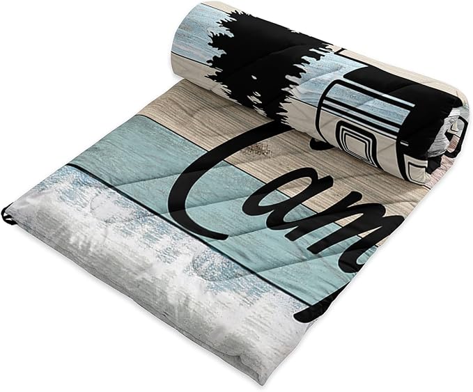 Axolotl Camping Camper Outdoor BlanketCampsite Rv Camping BlanketRustic Farmhouse Vintage Wooden Lightweight Waterproof Puffy Travel BlanketForest Packable Outdoor Blanket for Traveling Picnic Park