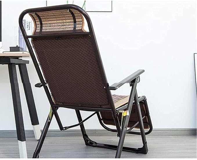 Folding Portable Lounge Chair Reclining Sun Lounger with Adjustable Backrest Bamboo Patio Lawn Chair for Outdoor Beach Balcony and Seniors (B)
