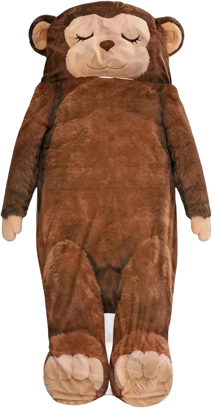 Giant Monkey Sleeping Bag for Human Monkey Shaped Animal Sleeping Bags for Adults for Indoor Use Or Camping TripsSleepovers