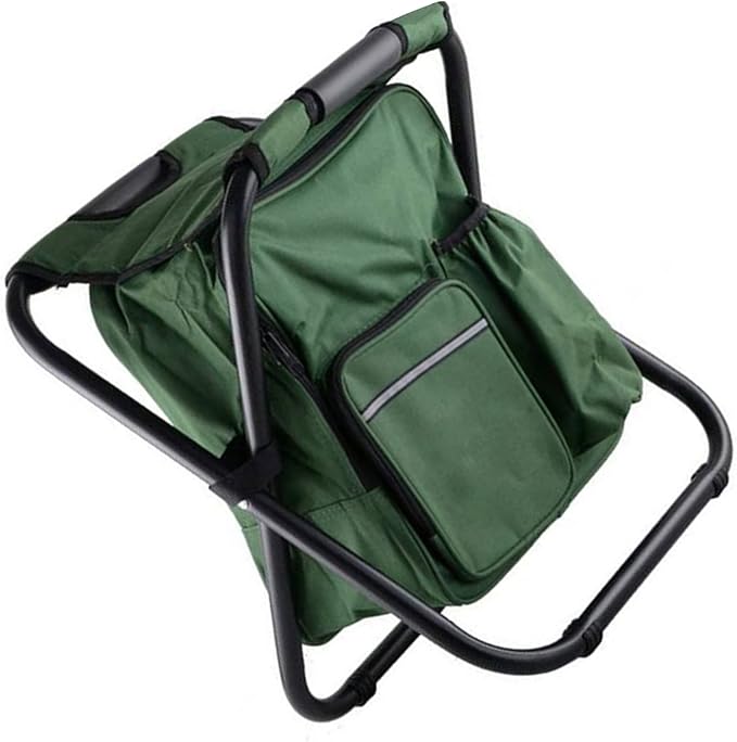 Drfeify Fishing Backpack Cooler ChairLightweight Large Capacity Stool Backpack Cooler Chair for Travel Beach Hiking Picnic
