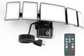 Olafus 120W Plug in Flood Lights Dusk to Dawn LED Outdoor Light with Remote 5 Adjustable Heads IP65 Waterproof LED Security Light with Photocell for Yard Garden Porch Black