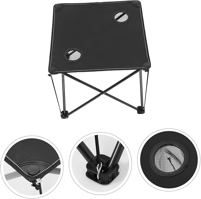 UPKOCH Portable Outdoor Folding Table Lightweight Camping Picnic Table Cup Holders for Beach BBQ and Outdoor Activities