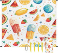 Waterproof Sandproof Beach Blanket 59''×68'' Fruit Polyester Outdoor Picnic Blanket with 4 Stakes &amp Storage Bag for BeachCampingVacation Watermelon